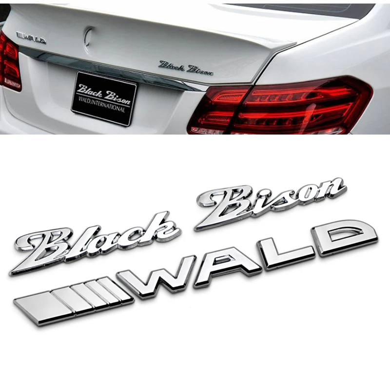 ملصق معدني ثلاثي الأبعاد شعار WALD Black Bison شعار السيارة الجانبي الحاجز الخلفي الجذع شعار شارة اكسسوارات لمرسيدس بنز A/B/GLA/CLA AMG #1