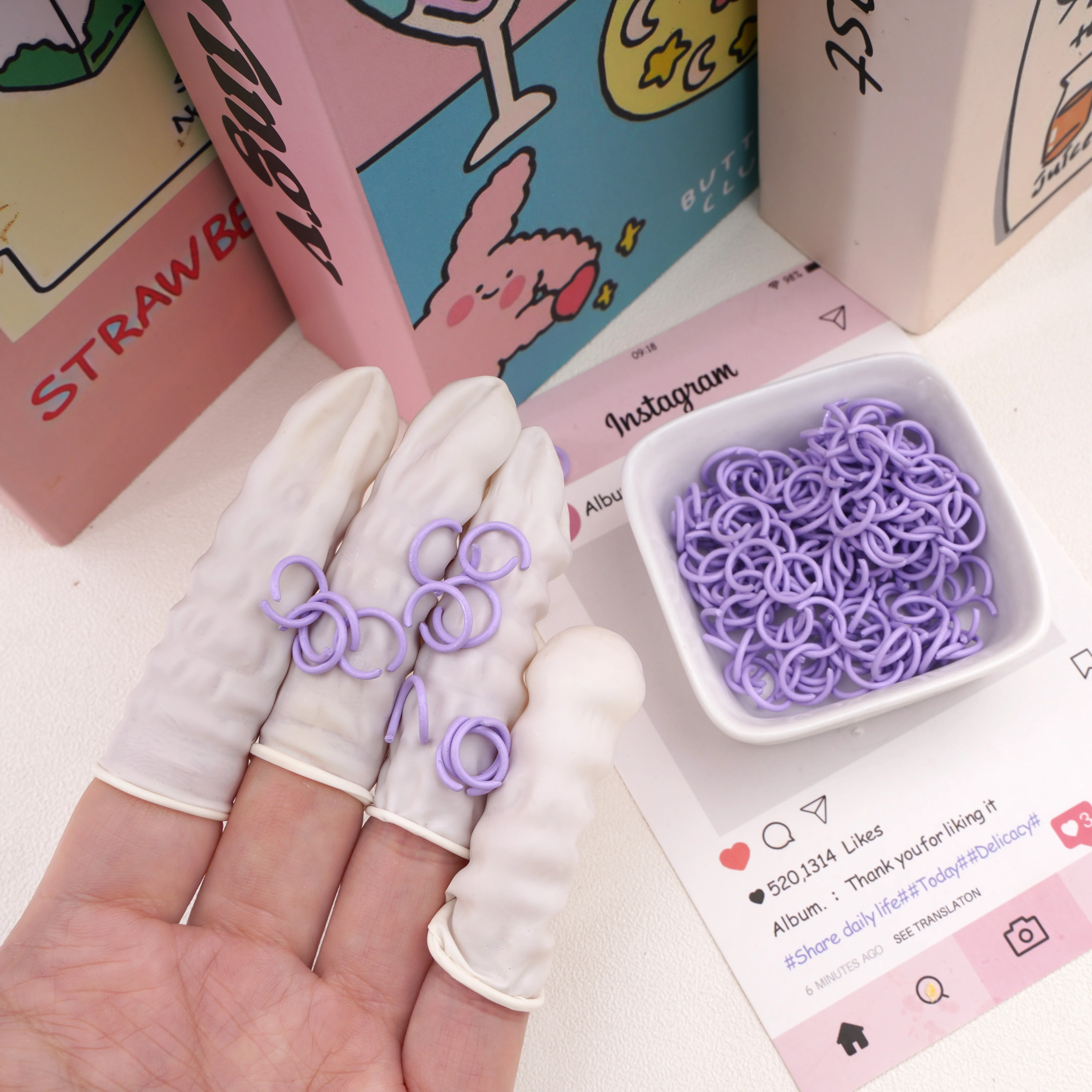 5/50/100Pcs White Elastic Disposable Latex Rubber Finger Cots Sets Fingertips Protector Gloves Nail Jewelry DIY Making Tools