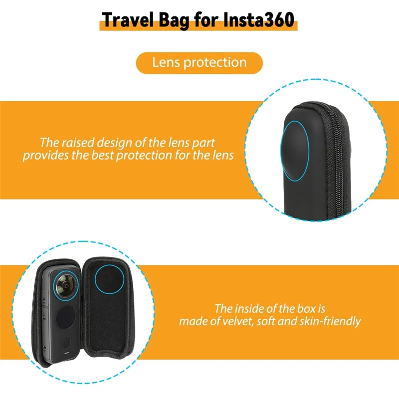 Stabile Leistung – Tragetasche für Insta360 X4 – tragbare Mini-Aufbewahrungstasche, PU-Schutz-Reisetasche, Kamerazubehör
