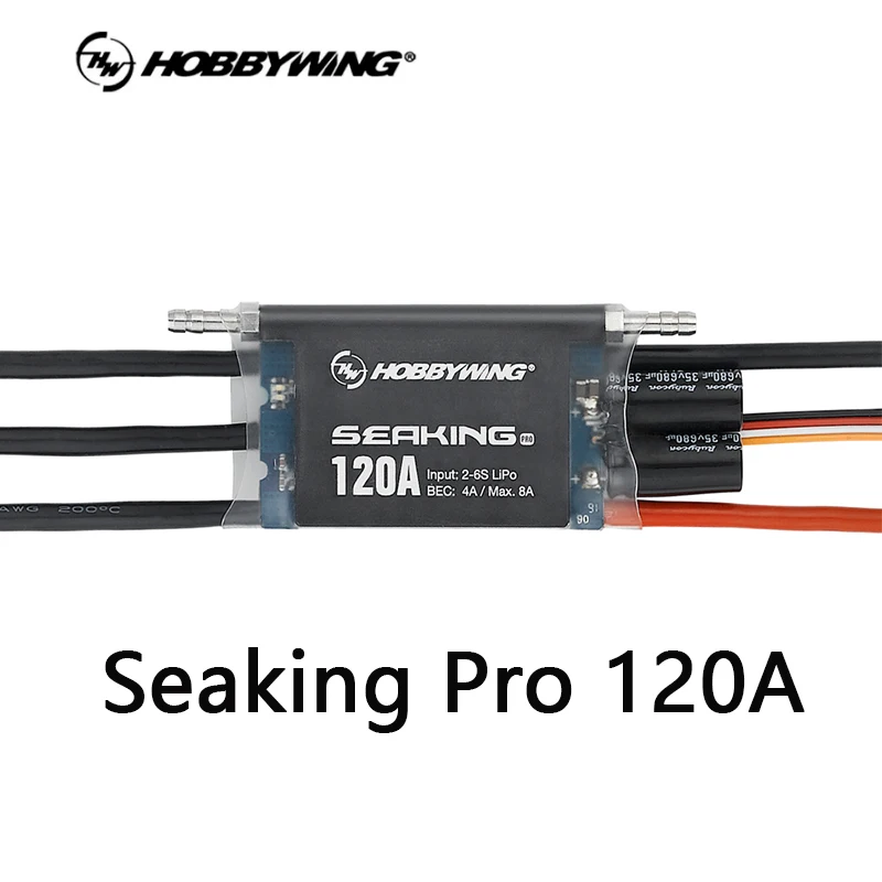 Hobbywing Seaking Pro 120A Sensorless Brushless ESC 2-6S Waterproof 6V/7.4V,4A BEC For ECO, Mono1/other Competition Boats
