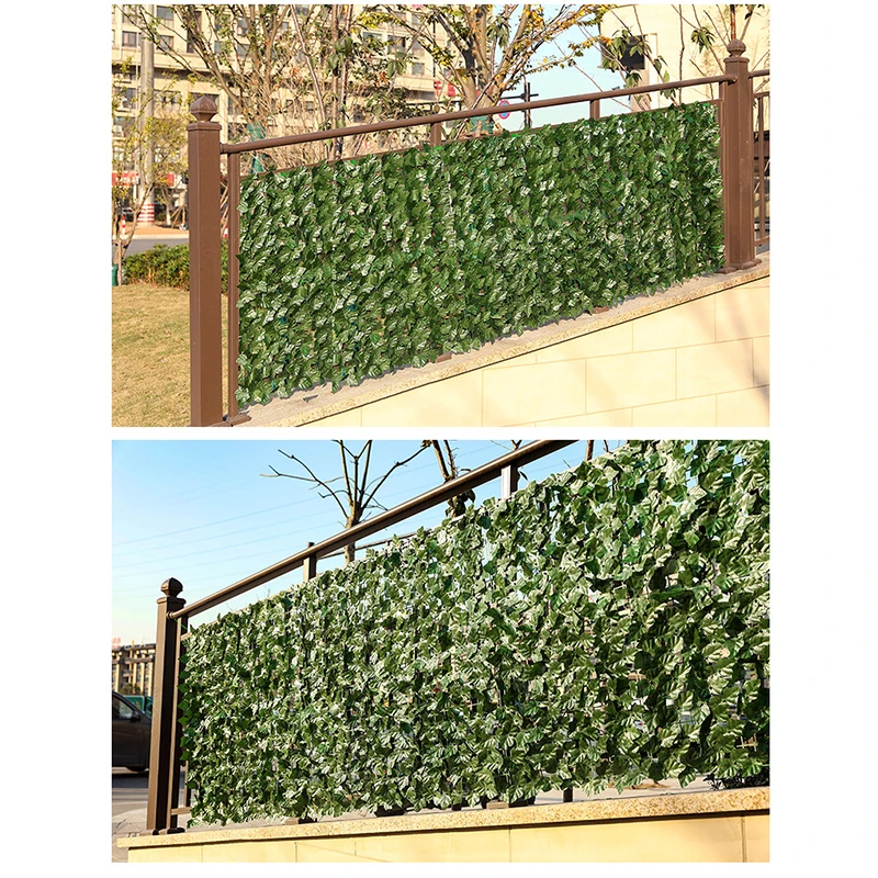Paneles de valla de hoja verde con seto de hiedra Artificial, pantalla de valla de privacidad falsa para decoración de hogar, jardín y balcón al aire libre