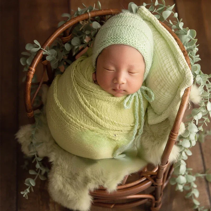 Newborn Photography Props Baby Chair Bed Retro Basket Baby Photography Props Container Infant Pose Shooting Studio Accessories