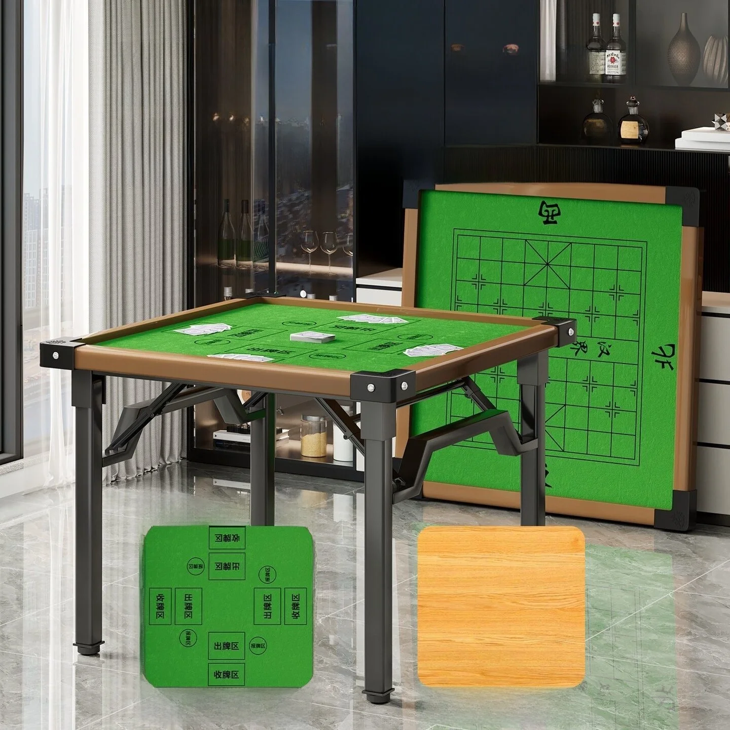 multi-functional-home-use-mahjong-table-double-sided-foldable-noise-free-poker-table-leg-free-design-for-guandian
