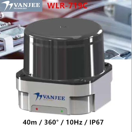 

VANJEE WLR-719 40meters LiDAR 4-Line Mechanical LiDAR lase radar for SLAM navigation and AGV robot Navigation obstacle avoidance