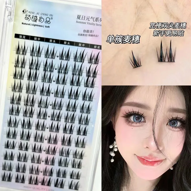 10-13mm Segmented Beam Individual Natural Lashes Bunch Faux Mink Tufted Eyelash Fine Lash Tip Natural Style Eyelash Extensions