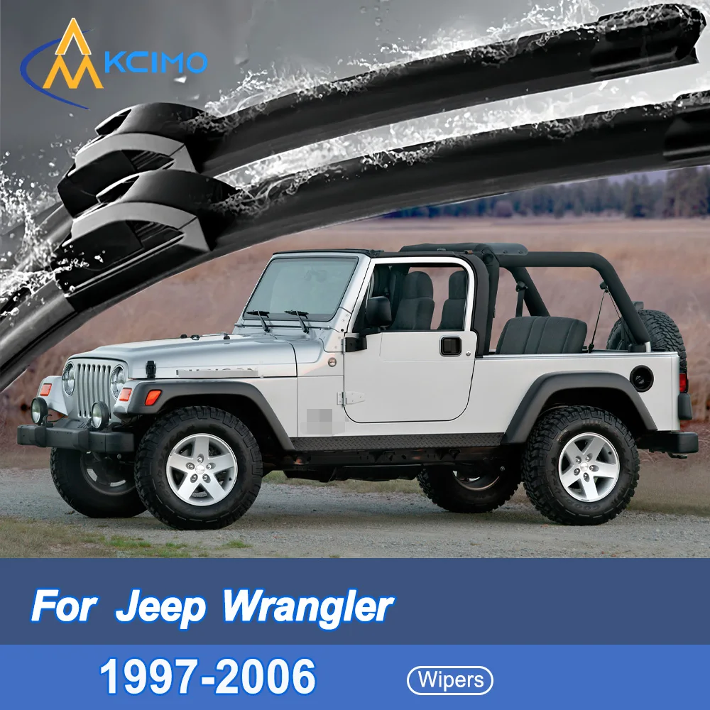 

2pcs Quiet Beam Wiper Blades for Jeep Wrangler TJ 1997-2006 Jeep TJ (Canada) Silent Windshield Wipers with Quick Installation