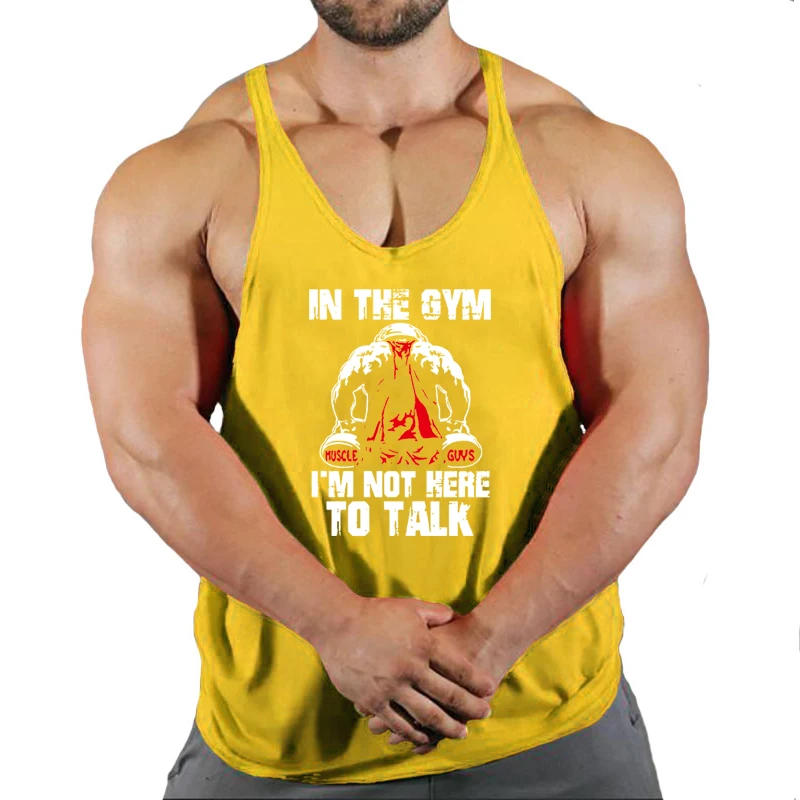 New Gym Tank Top Summer Brand Cotton Sleeveless Shirt Casual Fashion Fitness Stringer Running Vest Men bodybuilding Clothing