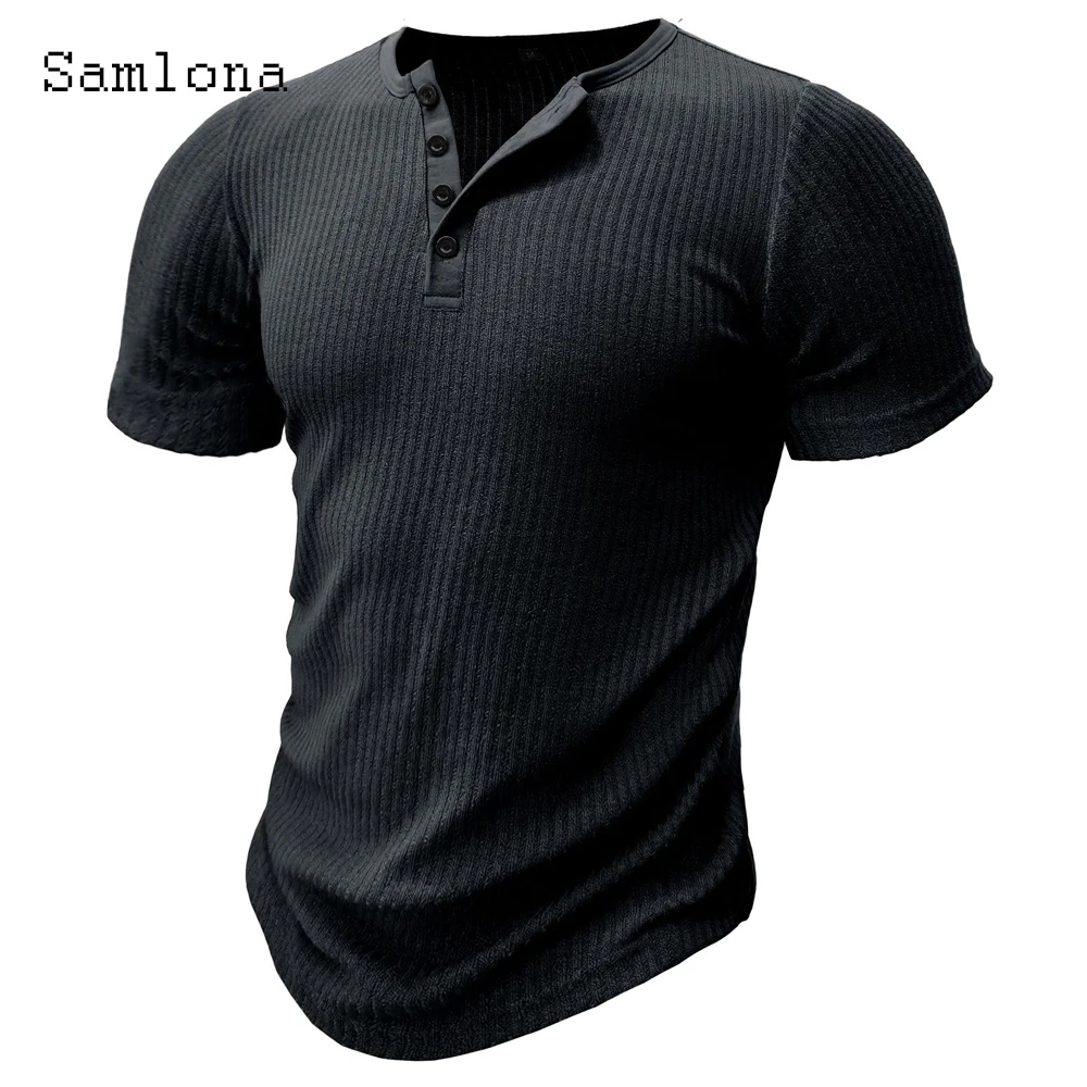 Men Fashion Skinny Tops Short Sleeve Knitted T-shirt Mens Clothing 2023 Autumn Casual Pullovers Men's Ruched Basic Tees Shirt