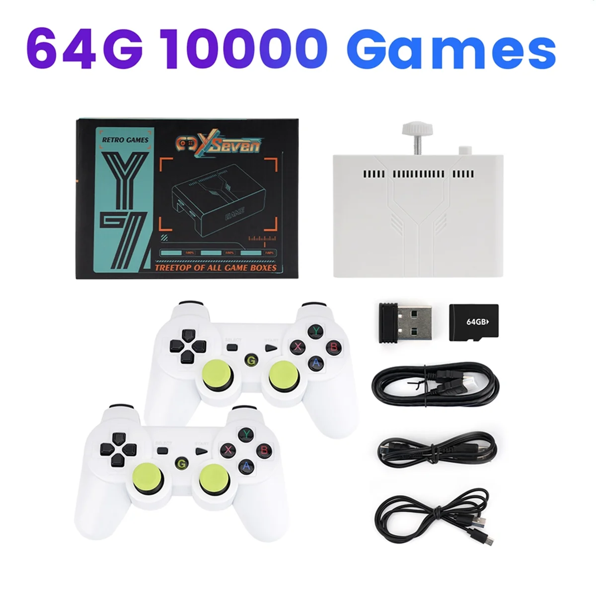 ABJG-Y7 لعبة فيديو وحدة التحكم 64G + 256G 12000 ألعاب ريترو وحدة تحكم بجهاز لعب محمول مشغل ألعاب التلفزيون اللاسلكي