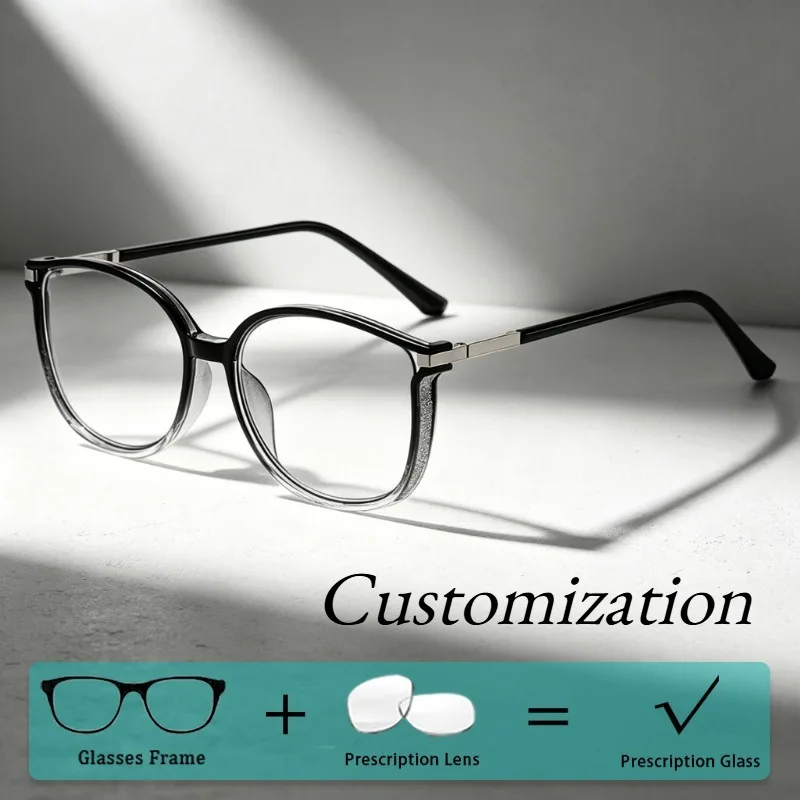 

Stylish Oversized Anti-Blue Light Prescription Glasses Women's INS Style High-Definition Comfortable Custom Eyeglasses