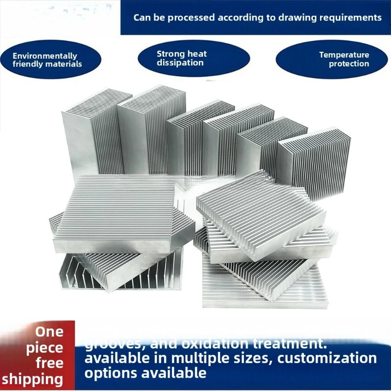 

Aluminum Profile Heat Sink, High-Density Fins for High Power, Electronic CPU & Amplifier Cooling, Length 100mm, Customizable