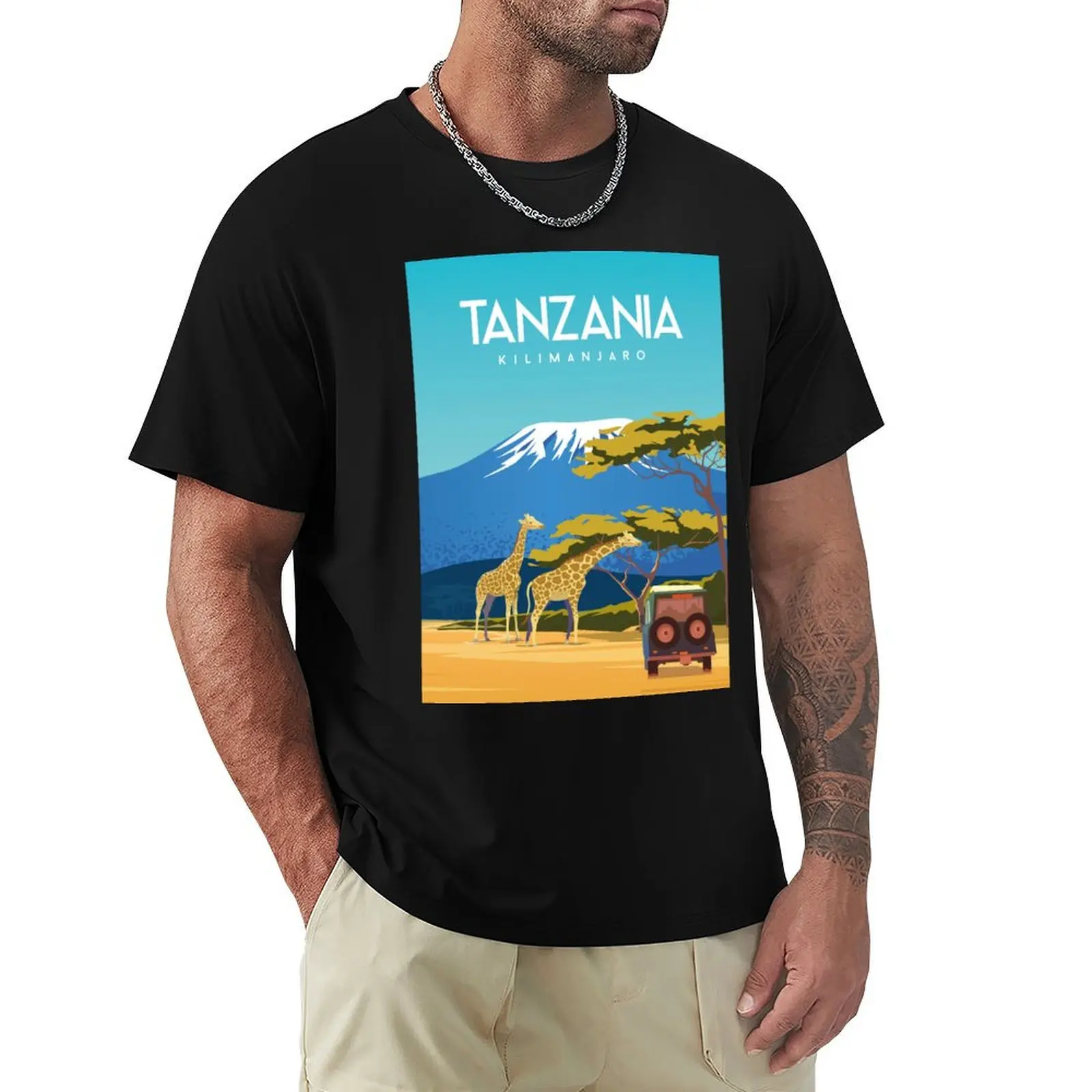 Tanzania Africa travel poster T-Shirt Durable Work Wear T-Shirt