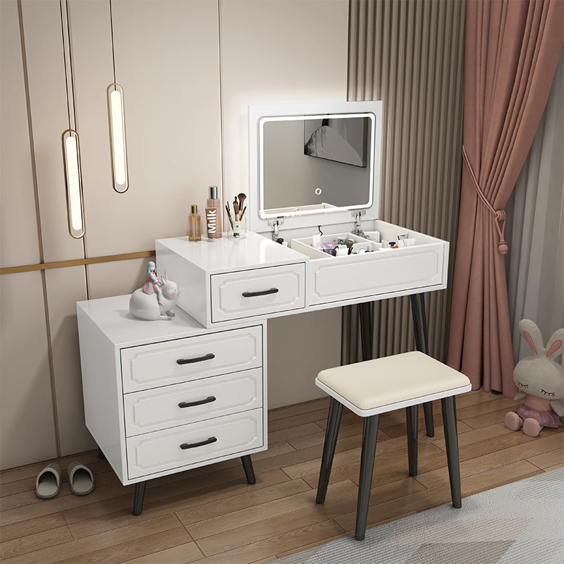 Makeup Vanity Table Set Bedroom Furniture Modern Chair Bedside Dresser Dressing Nordic Tocador Con Espejo Girls Woman Luxury