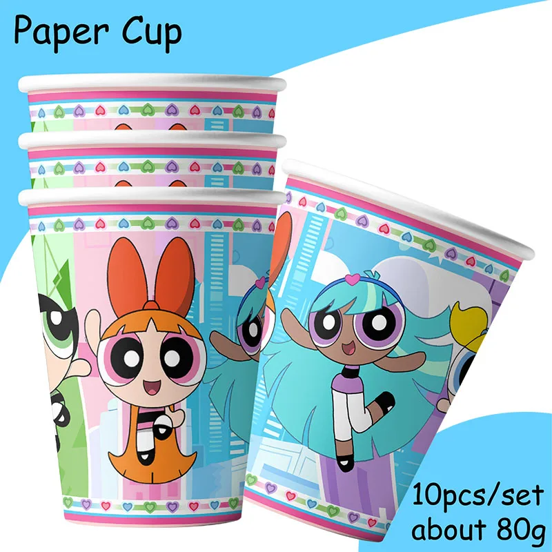 The Powerpuff Girls Cartoon Birthday Party banner Decorations Powerpuff Blossom Theme Baby Shower Kids Birthday Party Supplies