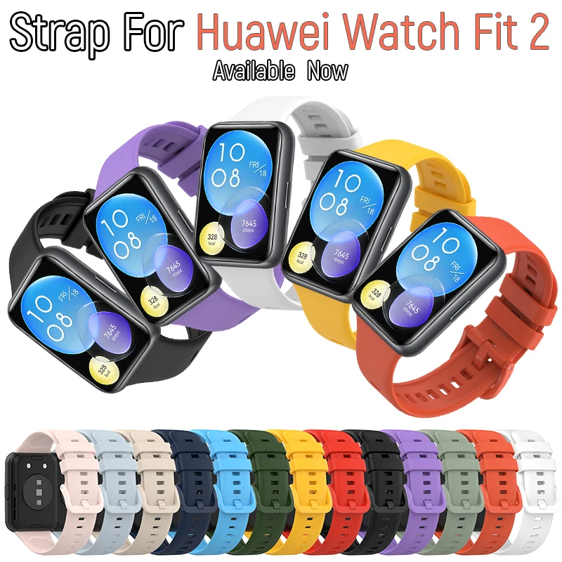 Pulseira de silicone banda para Huawei Watch 2 Fit edição ativa pulseira esportiva correa Huawei Fit 2 replacable pulseira acessórios