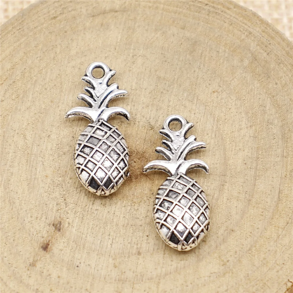 10pcs Charms Double Sided Pineapple 23x10mm Antique Making Pendant Tibetan DIY Handmade Jewelry