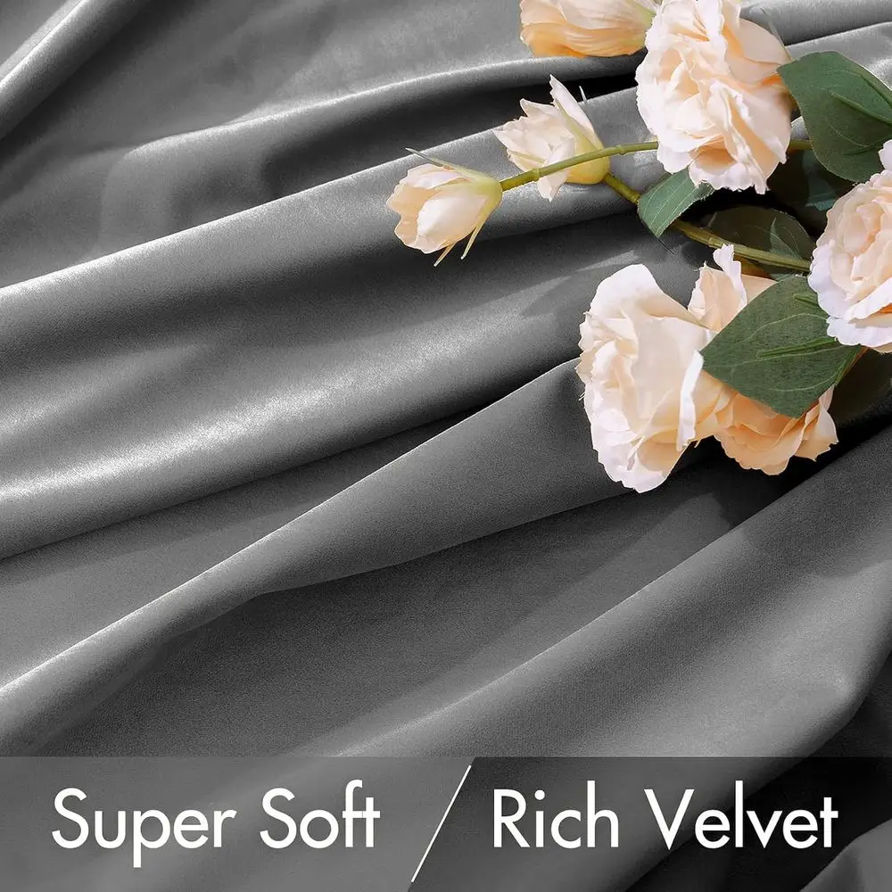 Rideaux occultants de luxe en velours 84, rideaux isolés thermiques doux pour chambre/salon, L52 x L84
