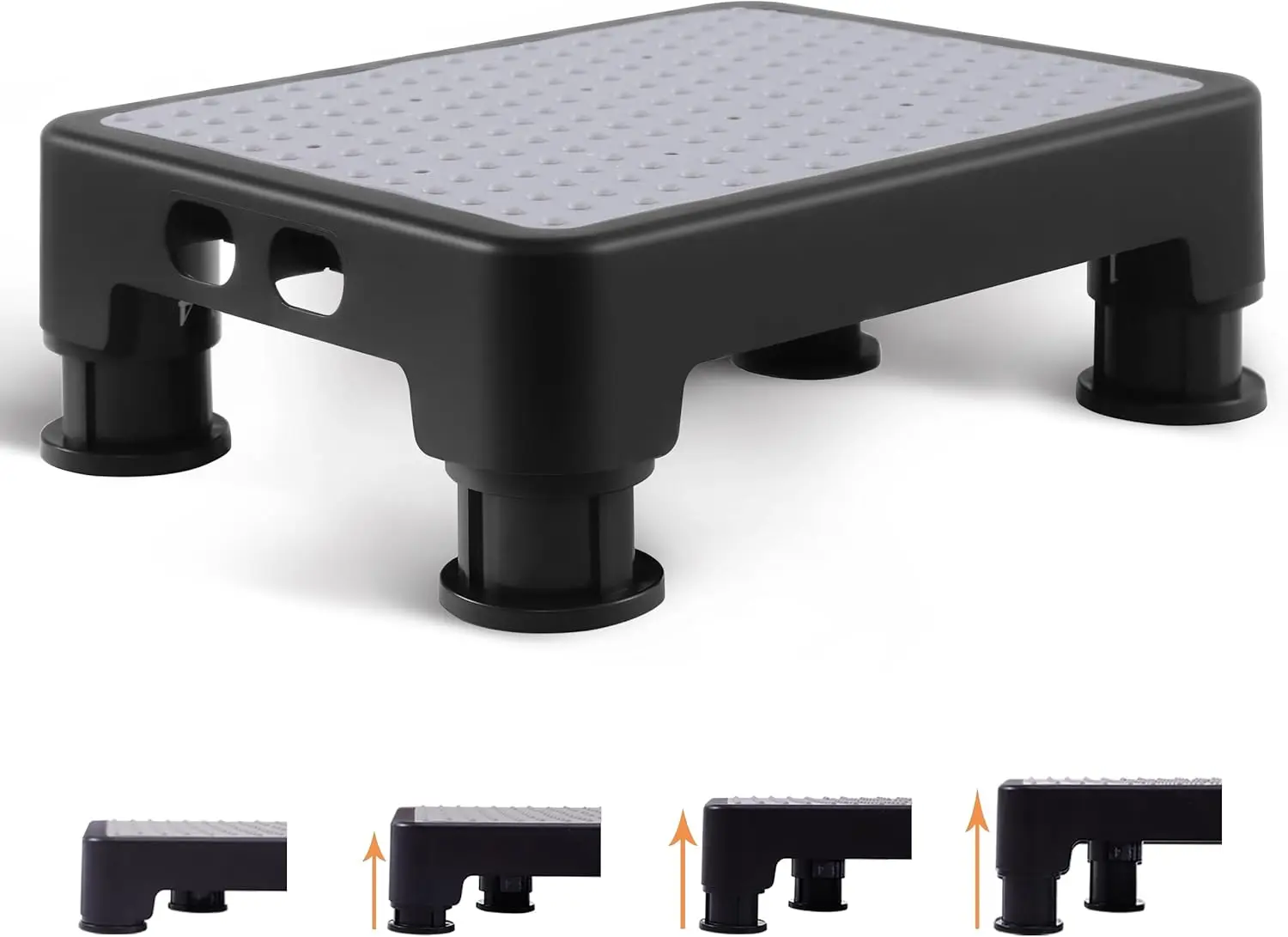 

Adjustable Step Stool for High Beds and Cars, 650lbs Heavy Duty Bed Step for Elderly, Non-Slip Mobility Platform for Bathtub,