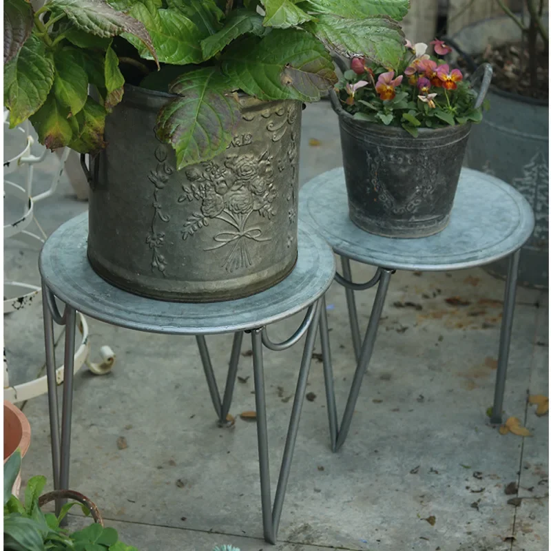 

Винтажная подставка для цветов В индустриальном стиле, кованая железная многофункциональная боковая полка для старого растения