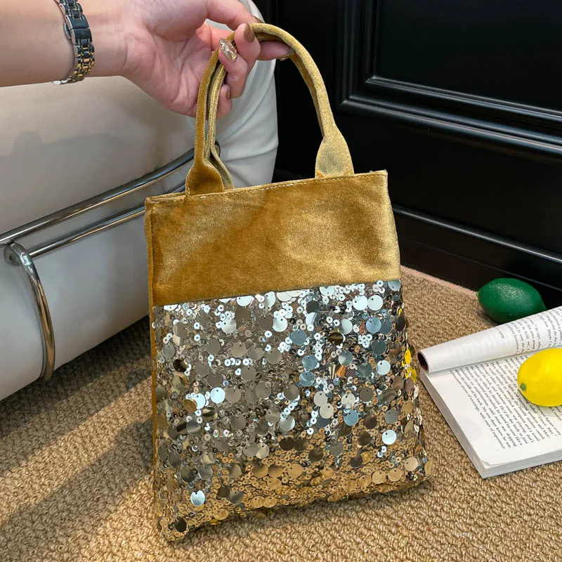 

Золотая сумочка-клатч с пайетками, женская модная бархатная сумка, стильная вечерняя сумка, роскошная серебряная сумка в этническом стиле, Sac A Main