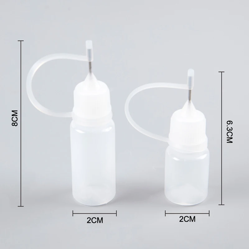 10 Pcs Needle Tip Glue 10ml Applicator Bottle Tube Sub-bottling Pinhole 5ml 10ml PET Refillable Bottle Liquid Dispenser Bottle