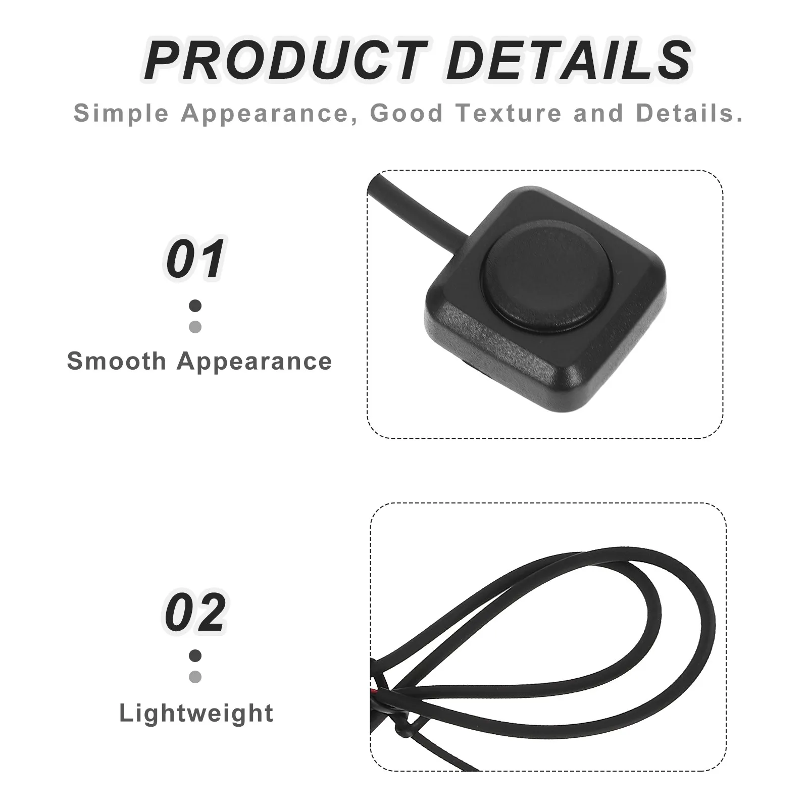 6Pcs Single Key Switch Self-Reset Push Button Prewired Cable Adhesive Surface Mount for DIY Electronics Car Horn Industrial view 5