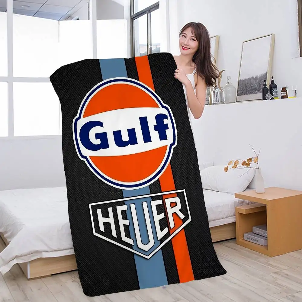 G-Gulf Rennwagen-Logo Mikrofaser-Strandtuch mit Aufdruck, geeignet für Bergsteigen, Yoga, Schwimmen, Laufen, saugfähiges, weiches Handtuch_voghion.com