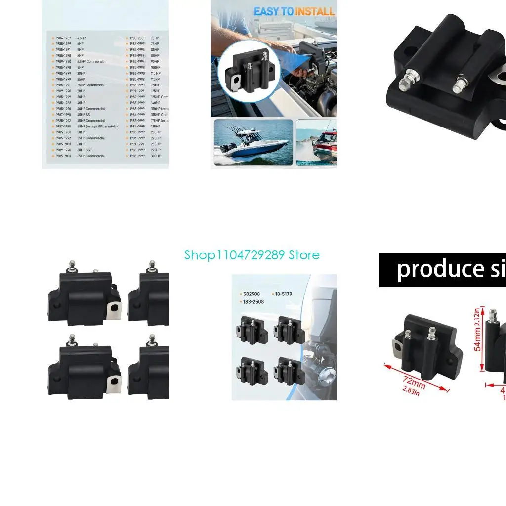 D8KE Replacement Marine Engine Assembly Set for Outboard Service, 4 Piece Repair Parts with Structured Housings and Terminal