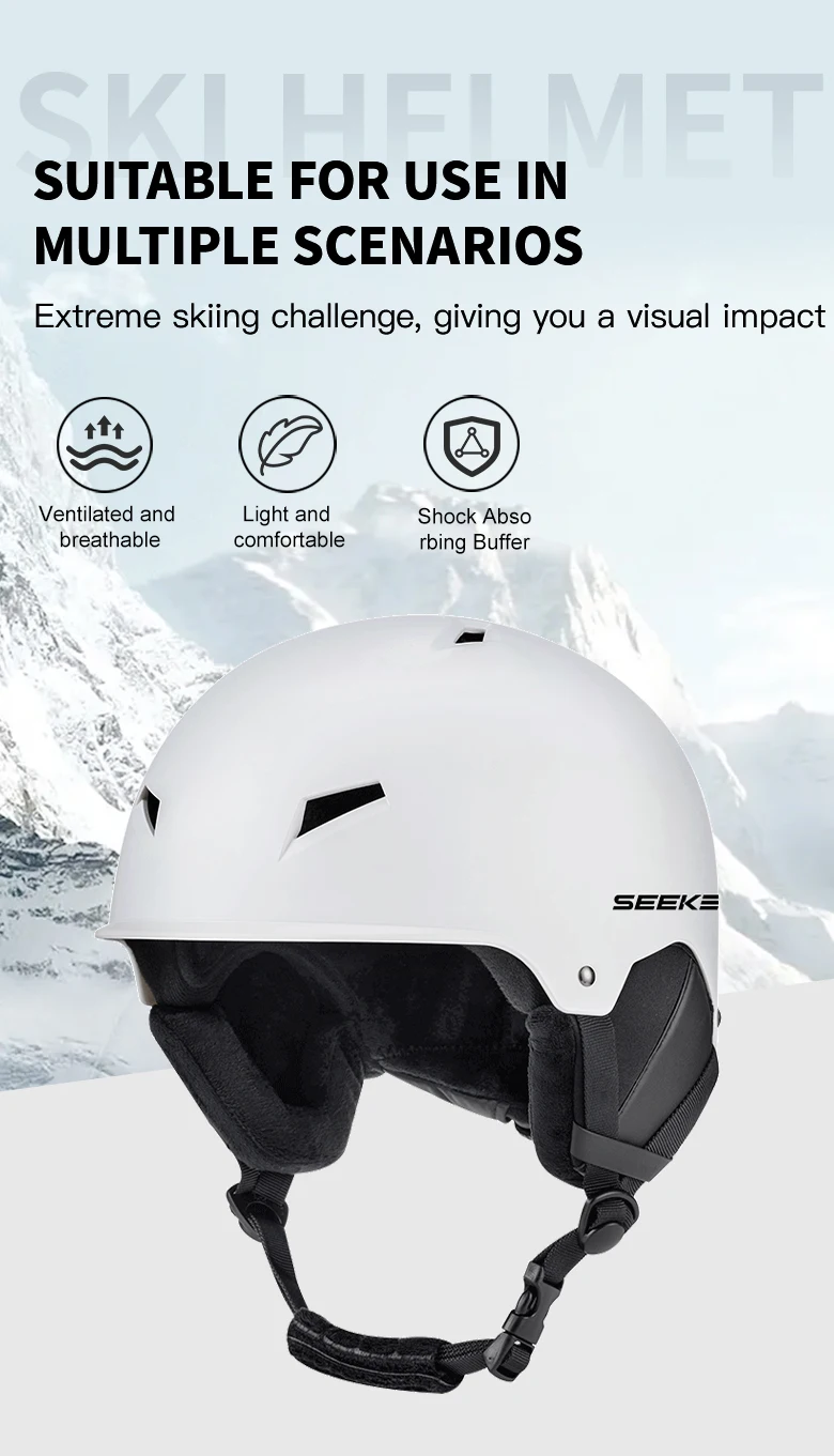 SEEKER Winter-Skihelm für Outdoor-Sportarten, Anti-Kollisions-Skihelm für Kinder und Erwachsene, Einzel- und Doppelbrett-Sicherheitsskihelm – Detail 7