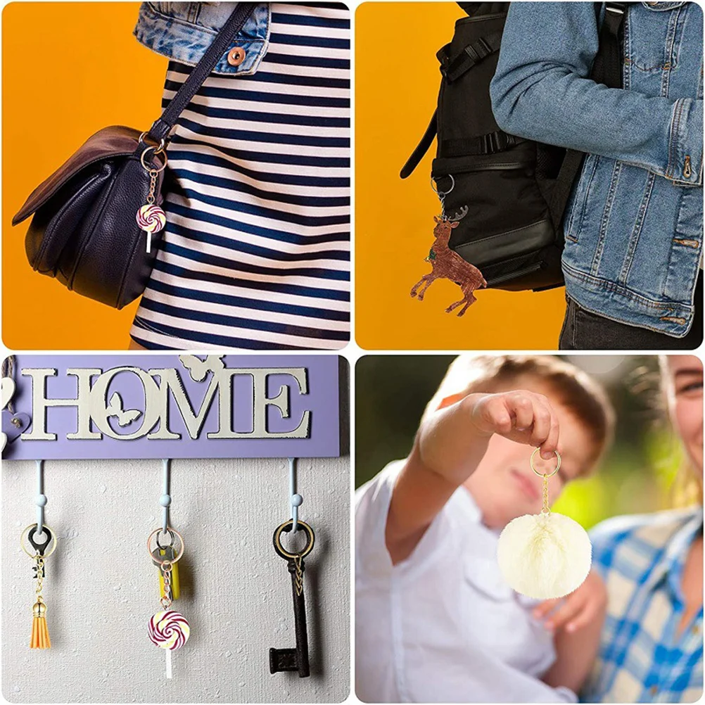 1Set Metal Key Rings with Lobster Clasp Strong Secure DIY Key Holder Tools Easy Install for Keys Car Elevator Cards Crafts USB