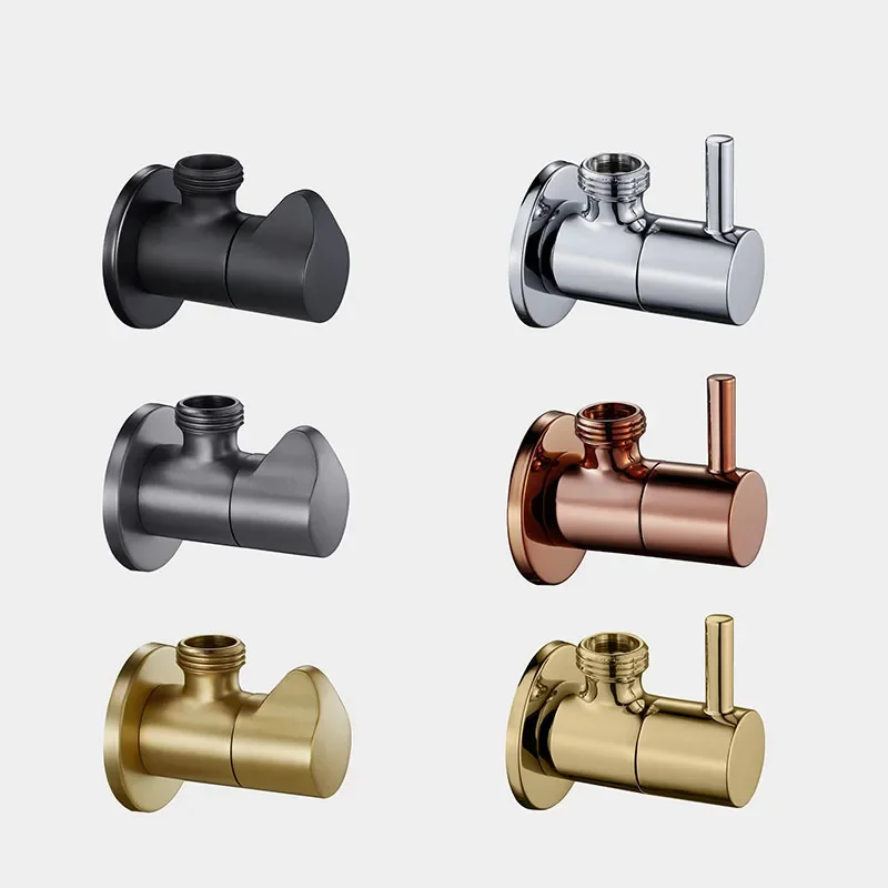 Hotel household all-copper one-in-one-out hot and cold water universal comma one-word angle valve water stop valve universal