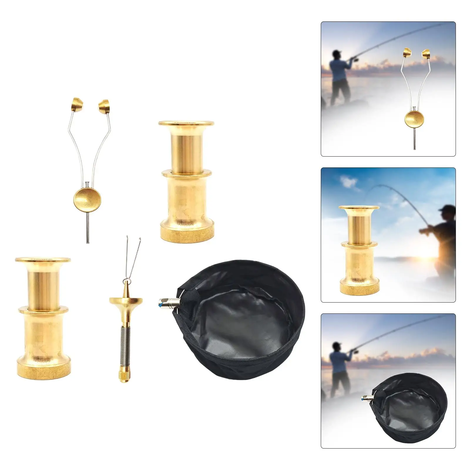 Brass Steel Fly Tying Bobbin Holder Delrin Threader Tool for Fishing Hook Lure Jig Station with Dubbing Twister 4