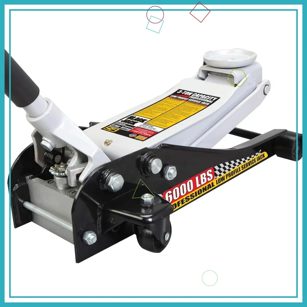 

Гидравлический низкопрофильный гоночный домкрат на 3 тонны с быстродействующим насосом, черная сталь, грузоподъемность 6 000 фунтов