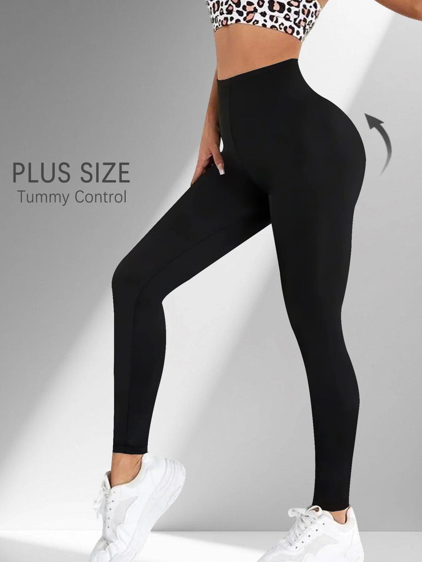 Plus Size Women's Low Rise Stretchy Leggings - Super Soft High Elastic Tights for Running Workout Training and Daily Life