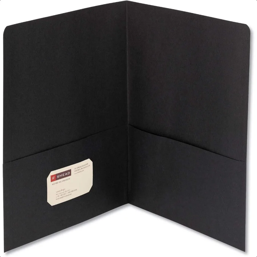 

TwoPocket Heavyweight Folder Letter Size Black 25 per Box 87853 Pack of 1