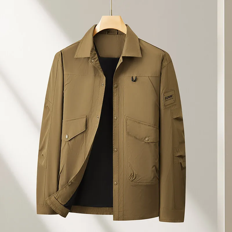 

Men's windbreak 2025 new style autumn jacket men Fashion Coat spring Casual Trench Coat male loose style Large size 3XL-8XL