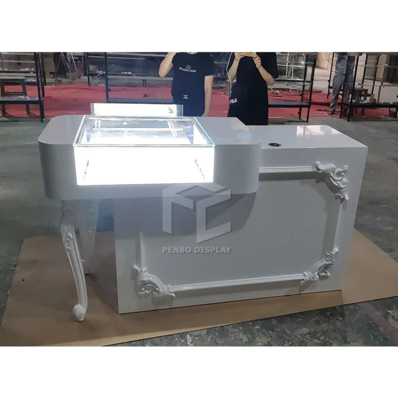 

2025customized.Stock Boutique Shop Modern Retail Cash Desk Multifunctional Store Cashier Counter Table Checkou Counter Sale