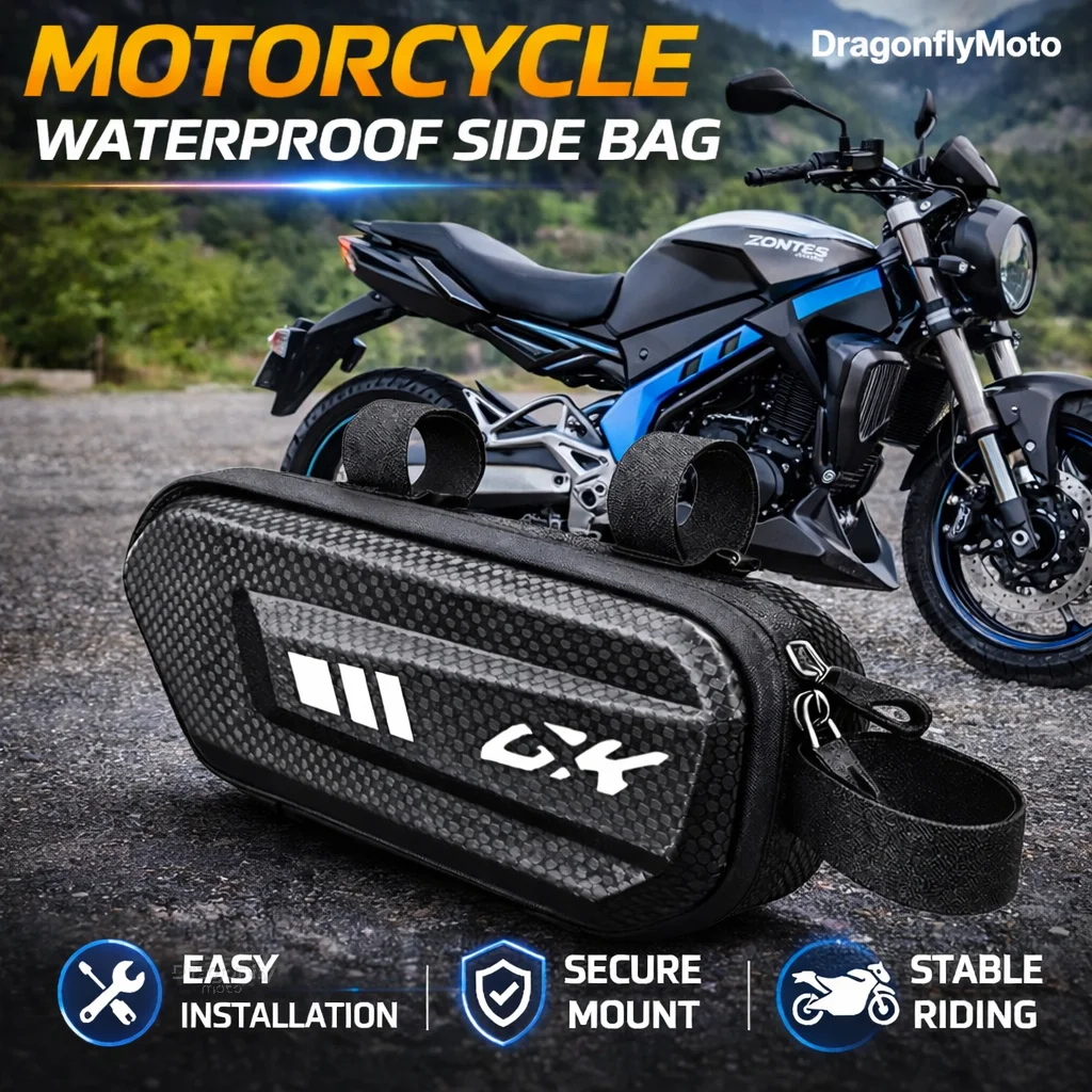 

Большая вместительная боковая сумка для мотоцикла Zontes GK 125/GK 155/GK 125X, универсальная водонепроницаемая многофункциональная сумка для хранения вещей