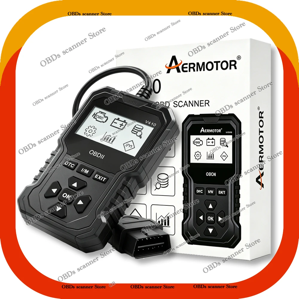 Auto Aermotor V410 Cars Obd2 Scanner Inspection Tool Engine Fault Diagnose All Ii Protocol Scanner Diagnostic Repair Code Reader
