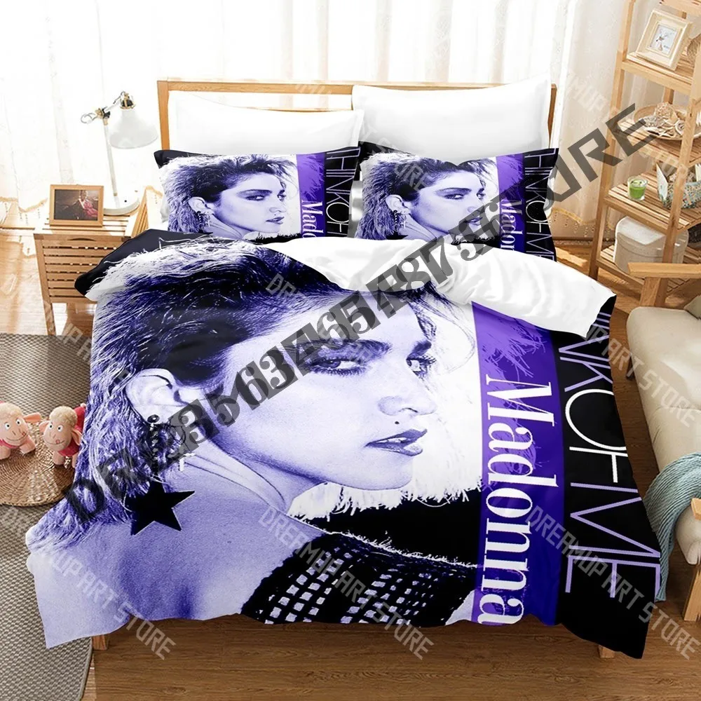 3D Printed Madonna Singer Bedding Set for Boys Girls Duvet Cover Pillowcase Twin Queen King Full Single Double Sizes
