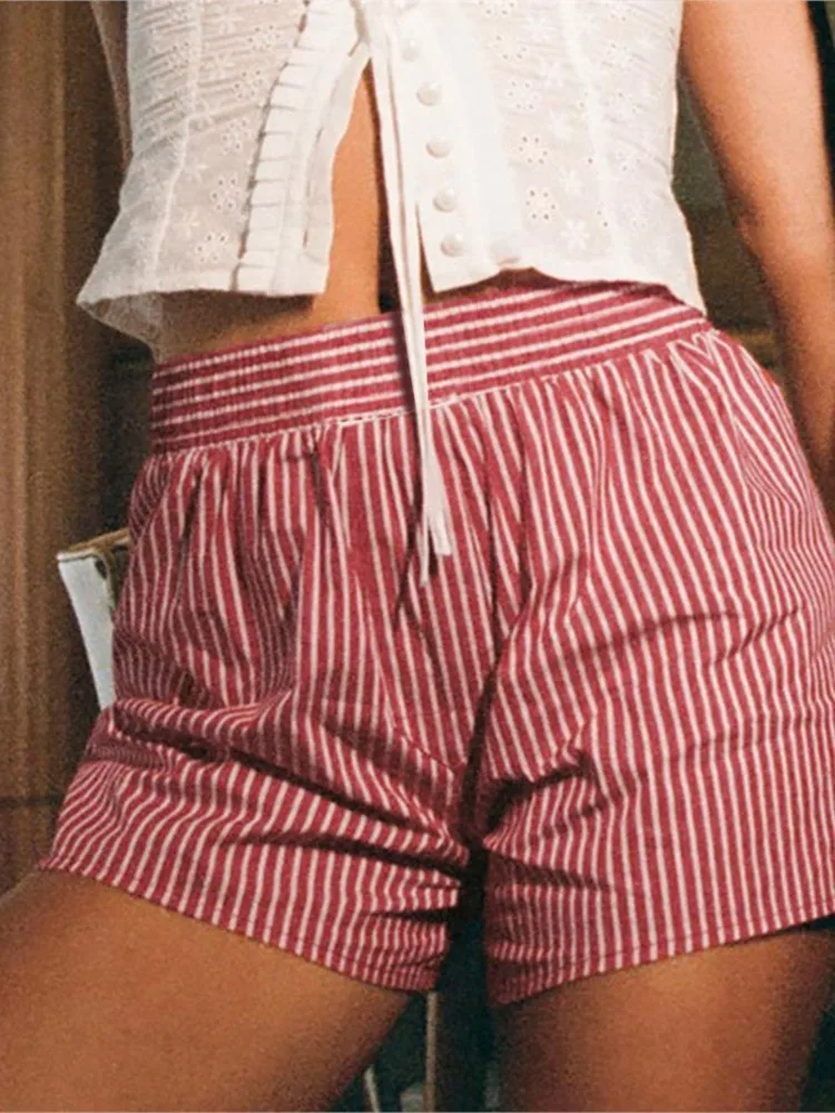 المرأة موضة مخطط خياطة السراويل الربيع Y2k الرجعية مرونة الخصر مريحة عادية منامة تنوعا التنقل السراويل