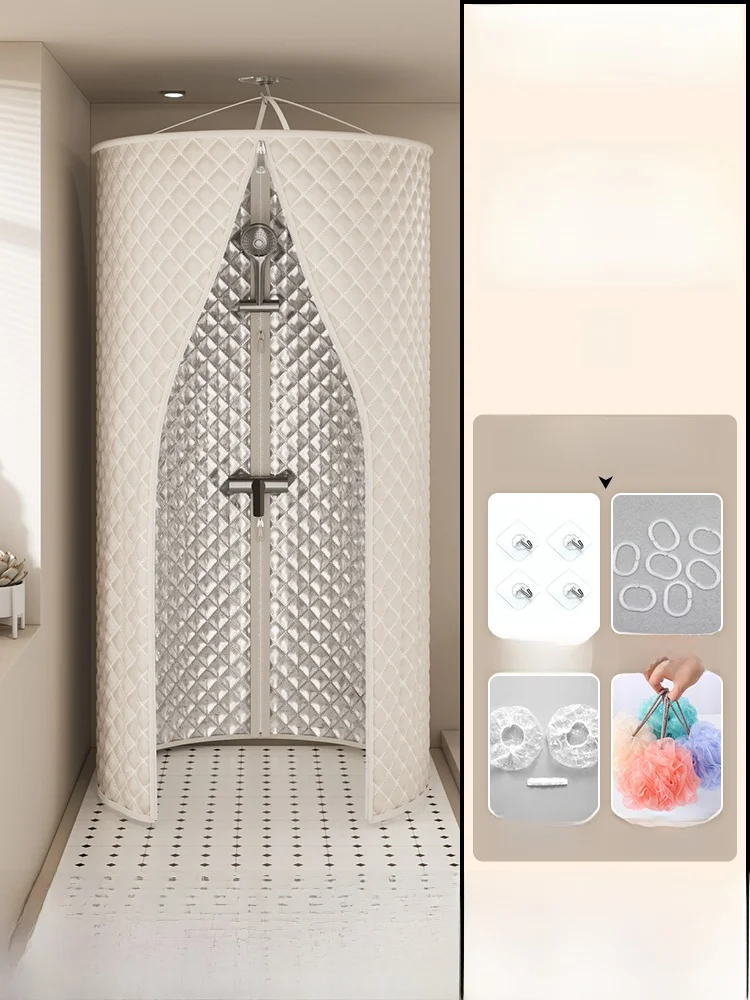 

Thiened титановая серебряная палатка для ванны, ветрозащитная теплая занавеска для ванны, палатка для конфиденциальности, декор для батомы, новинка 2025 года, зимний инструмент для ванны