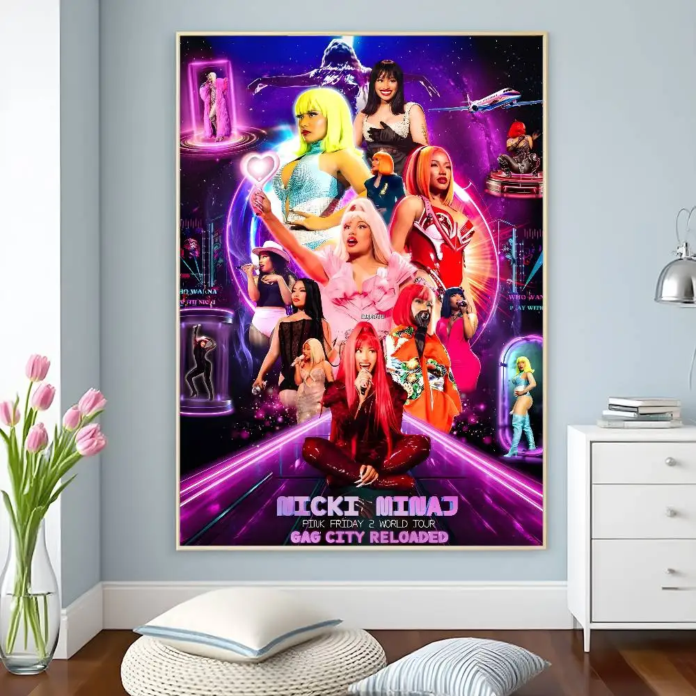 N-Nicki Minaj Album Pink Friday Poster HD Self-Adhesive Waterproof