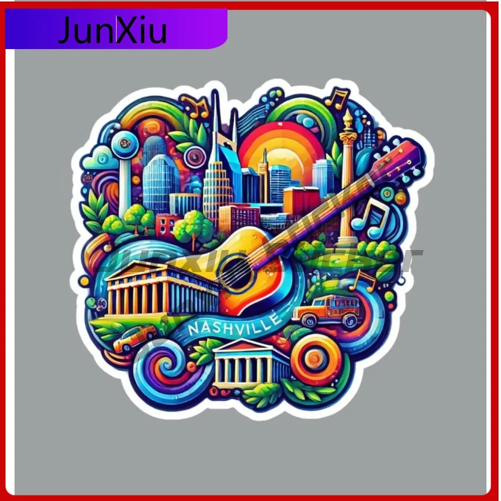 

Nashville Tennessee Fridge Or Laptop Camping Sticker For Car Decoration Cute Cartoon Stickers Motorcycle Camper Windows Windshi