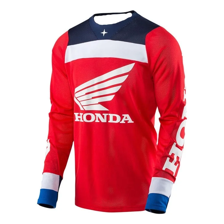 ملابس هوندا ريترو جديدة لركوب الدراجات لعام 2025 على الطرق الوعرة للدراجات النارية للربيع والخريف بأكمام طويلة ملابس دراجات نارية سريعة الجفاف #1