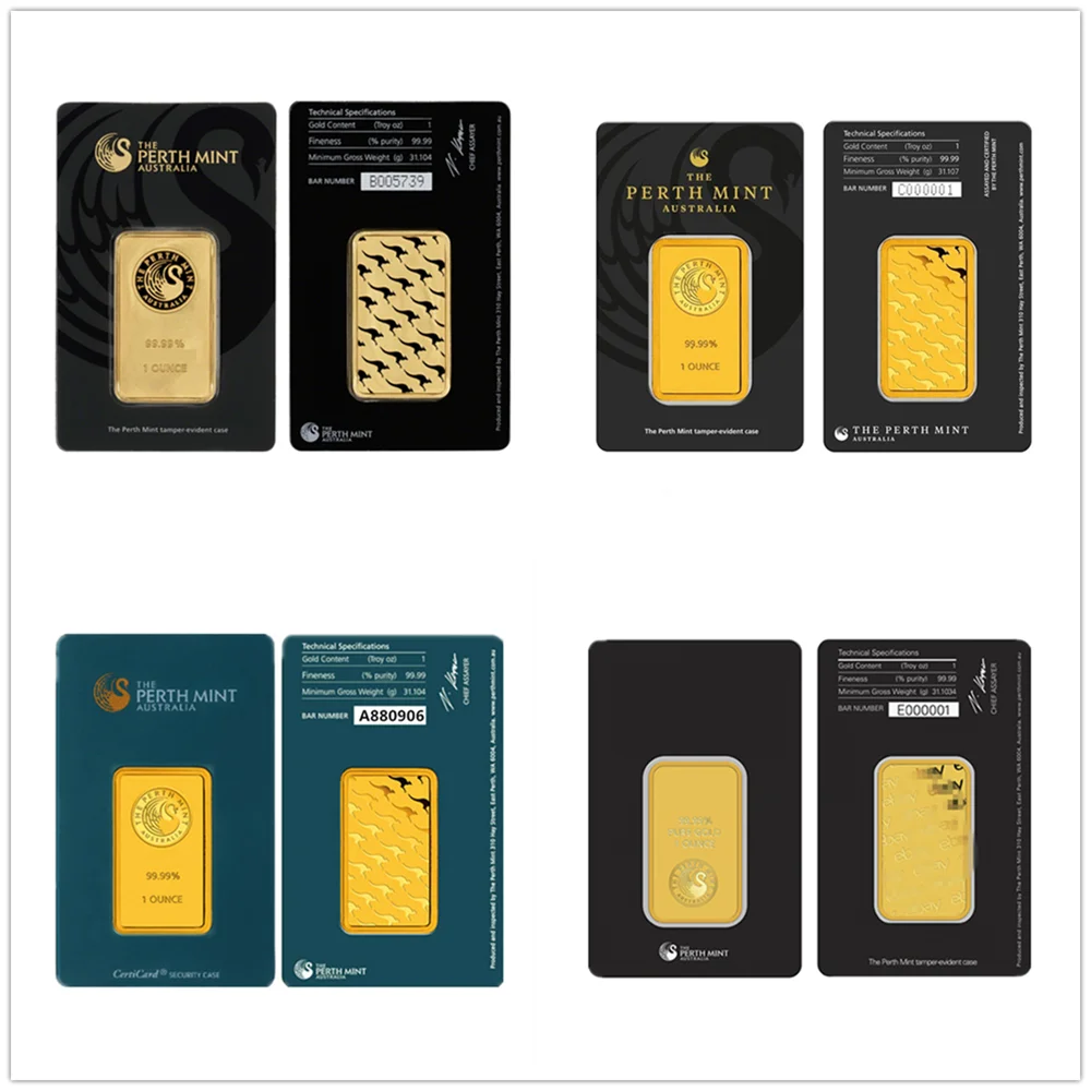 5 جرام-100 جرام أستراليا الذهب بار سلسلة ختم التعبئة والتغليف مع رقم تسلسلي مستقل النحاس الأساسية وهمية الذهب كتلة الحرفية جمع