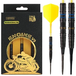 CUESOUL ENGINE V7-V9 18/19/20/21/22g Steel Tip 90% Tungsten Dart Set with STONE Finished and Unifying ROST T19 CARBON Flight