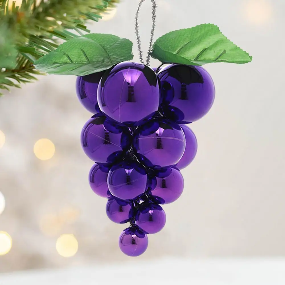 Eye-catching Holiday Decor Plastic Christmas Tree Ball Decoration Fake Grape Decor Reusable Party Supplies Elegant Home Garden