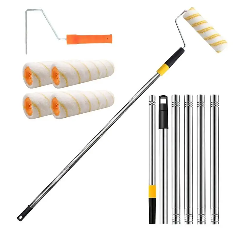 

Paint roller brush Convenient Ceiling Painting roller set Portable Extender Pole For Painting with removeable Telescoping Handle