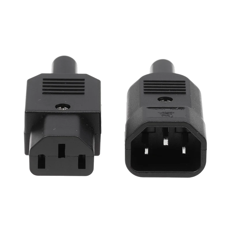 1Pc 16A 250V Straight Cable Plug Connector C13 C14 Female Male Plug Rewirable Power Connector 3 Pin AC Socket Industrial Plug